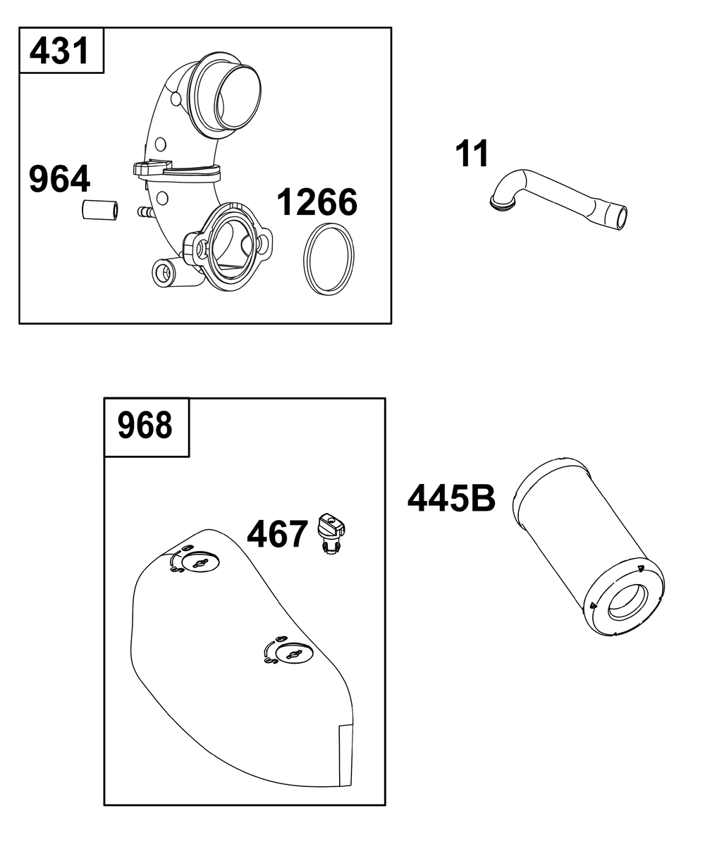 Air Cleaner Group Diagram and Parts List for 31R577-0038-B5 200000 - 399999 Briggs and Stratton Engine